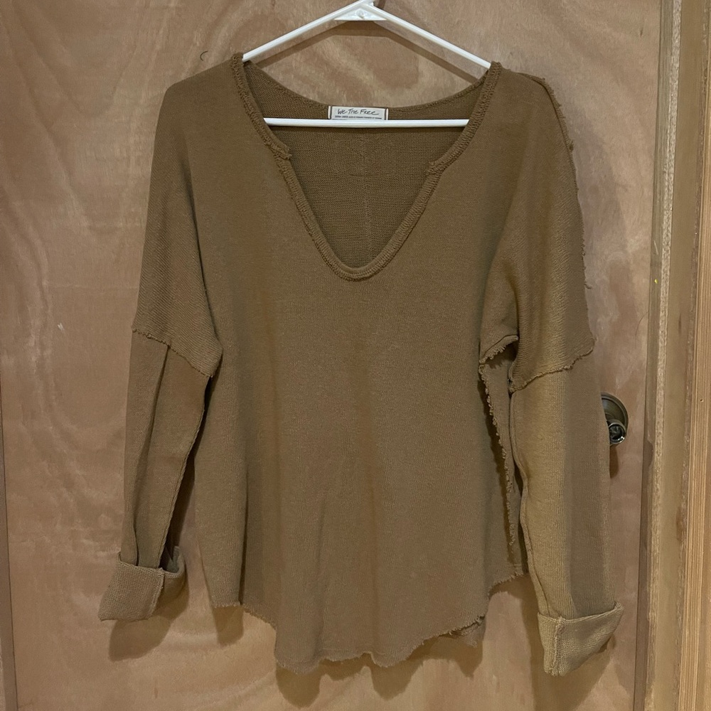 We The Free Camel Knit Shirt